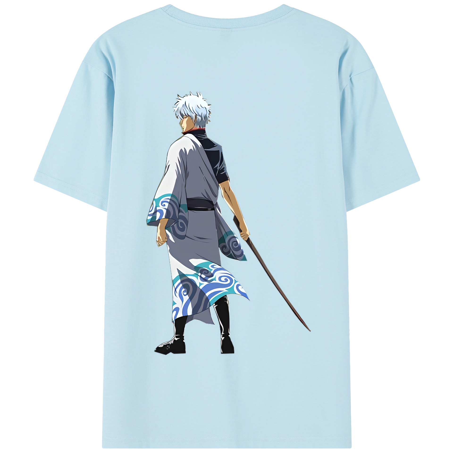 （画像用） ぎんたま 坂田銀時（さかたぎんとき） 神楽 志村新八（しむら しんぱち） GINTAMA Sakata Gintoki Kagura Shimura Shinpachi 綿100％半袖Tシャツ（背面プリント）